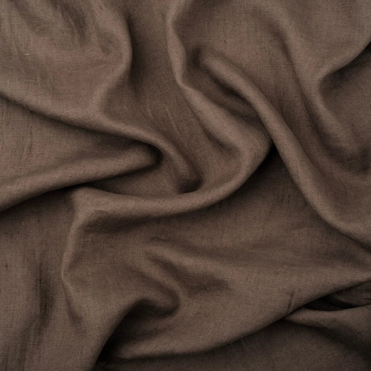 Cocoa Brown Linen Fabric by the Metre