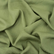 Washed Pure Fern Green Linen Fabric 205 g/m²
