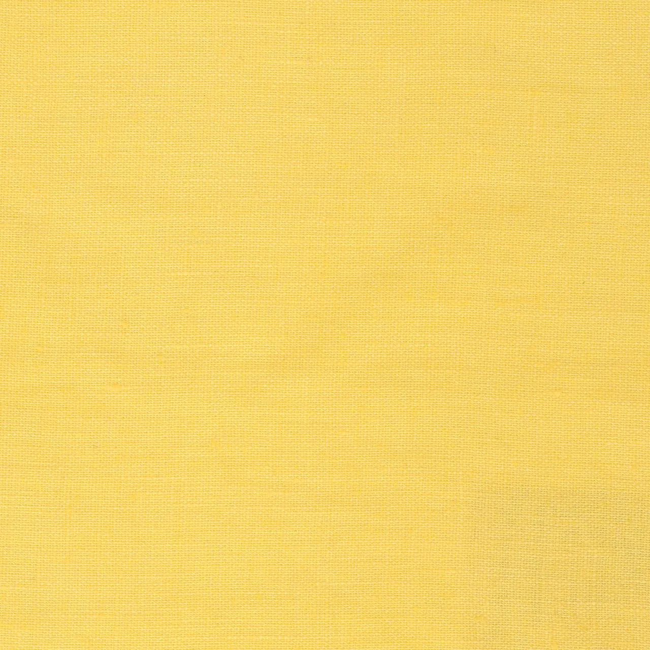 Washed Pure Pale Yellow Linen Fabric 205 g/m²