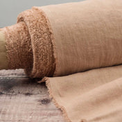 Washed Pure Pastel Pink Nude Linen Fabric 205 g/m²