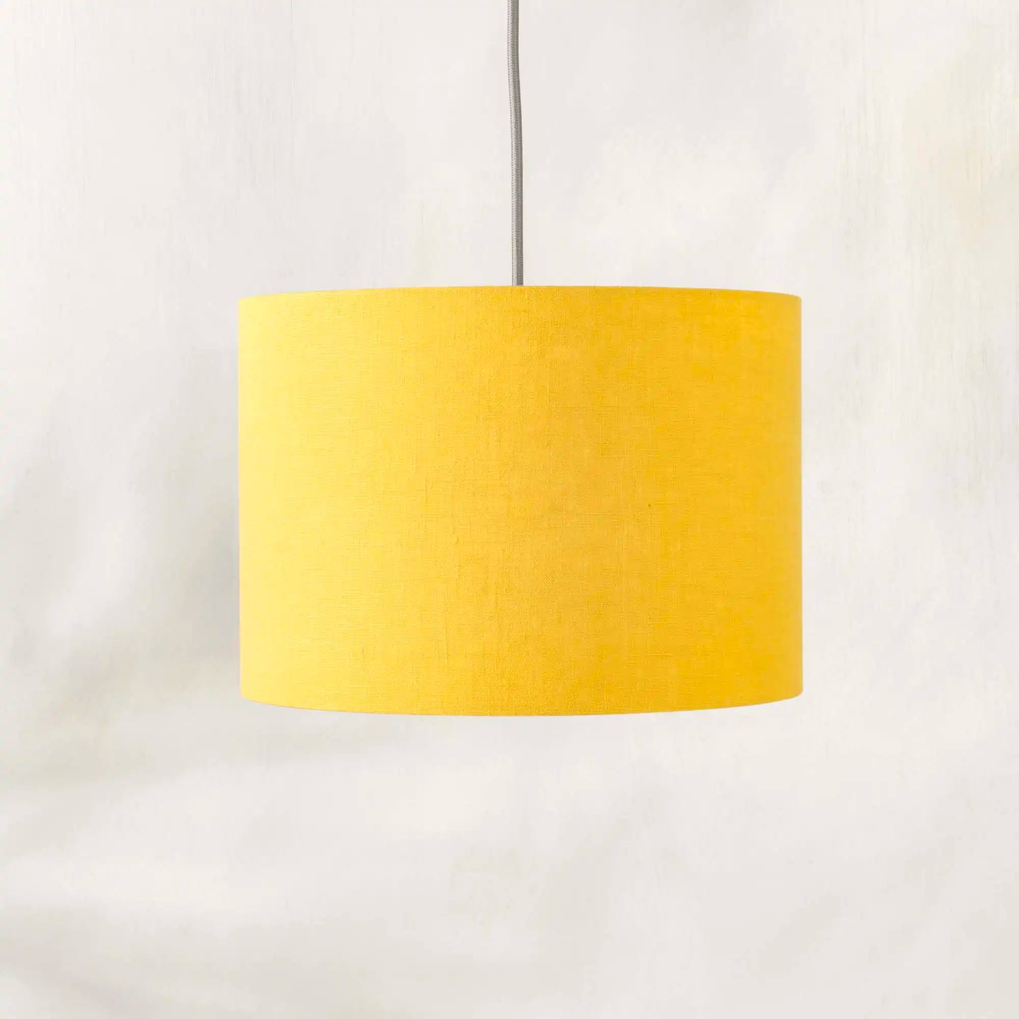 Honey yellow ceiling lampshade made from textured linen