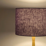 Lavender lampshade in textured linen illuminated
