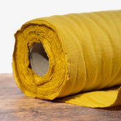 Washed Pure Honey Yellow Linen Fabric 205 g/m²