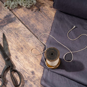 Washed Pure Charcoal Dark Grey Linen Fabric 205 g/m²