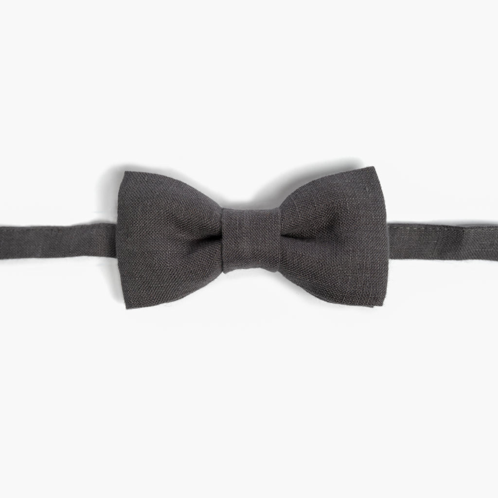 Linen Graphite Grey Bow Tie | Wild Linens