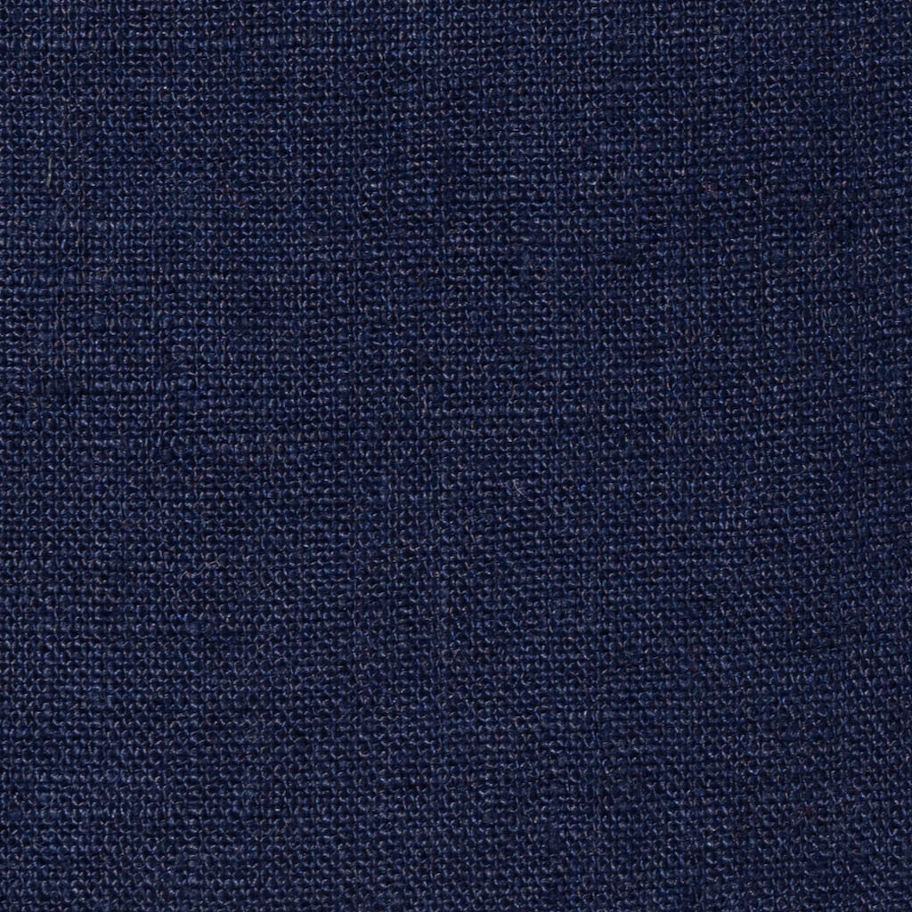 Washed Pure Navy Blue Linen Fabric 205 g/m²