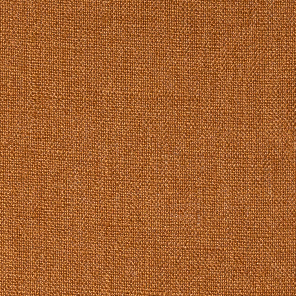 Washed Pure Rust Brown Linen Fabric 205 g/m²
