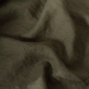 Washed Pure Khaki Green Linen Fabric 205 g/m²