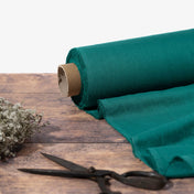 Washed Pure Emerald Green Linen Fabric 205 g/m²