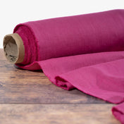 Washed Pure Fuchsia Pink Linen Fabric 205 g/m²