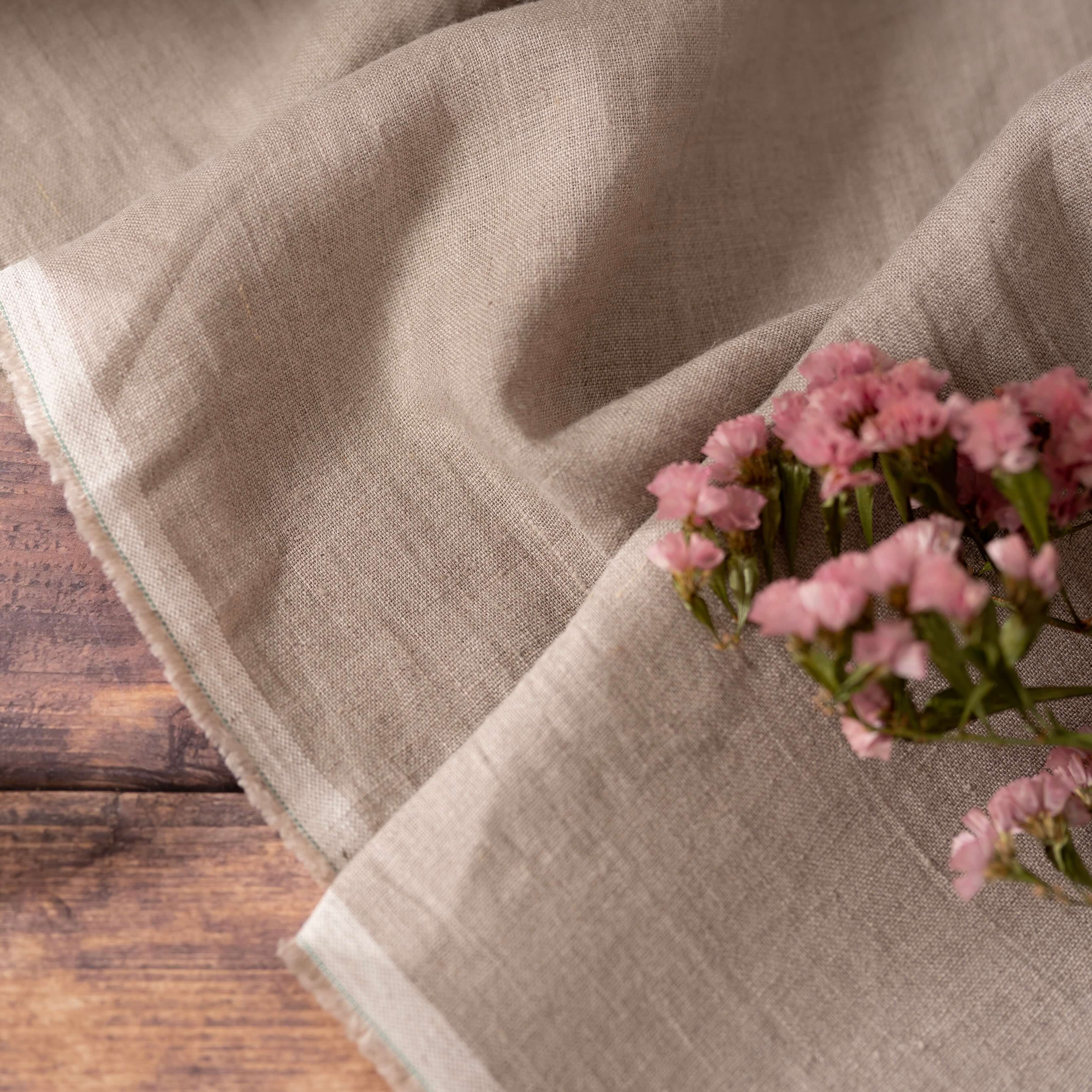 Washed Pure Natural Linen Fabric 200 g/m²