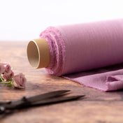 Washed Pure Pink Lilac Linen Fabric 205 g/m²