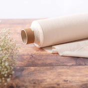Washed Pure Light Cream Linen Fabric 205 g/m²