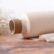 Washed Pure Light Cream Linen Fabric 205 g/m²