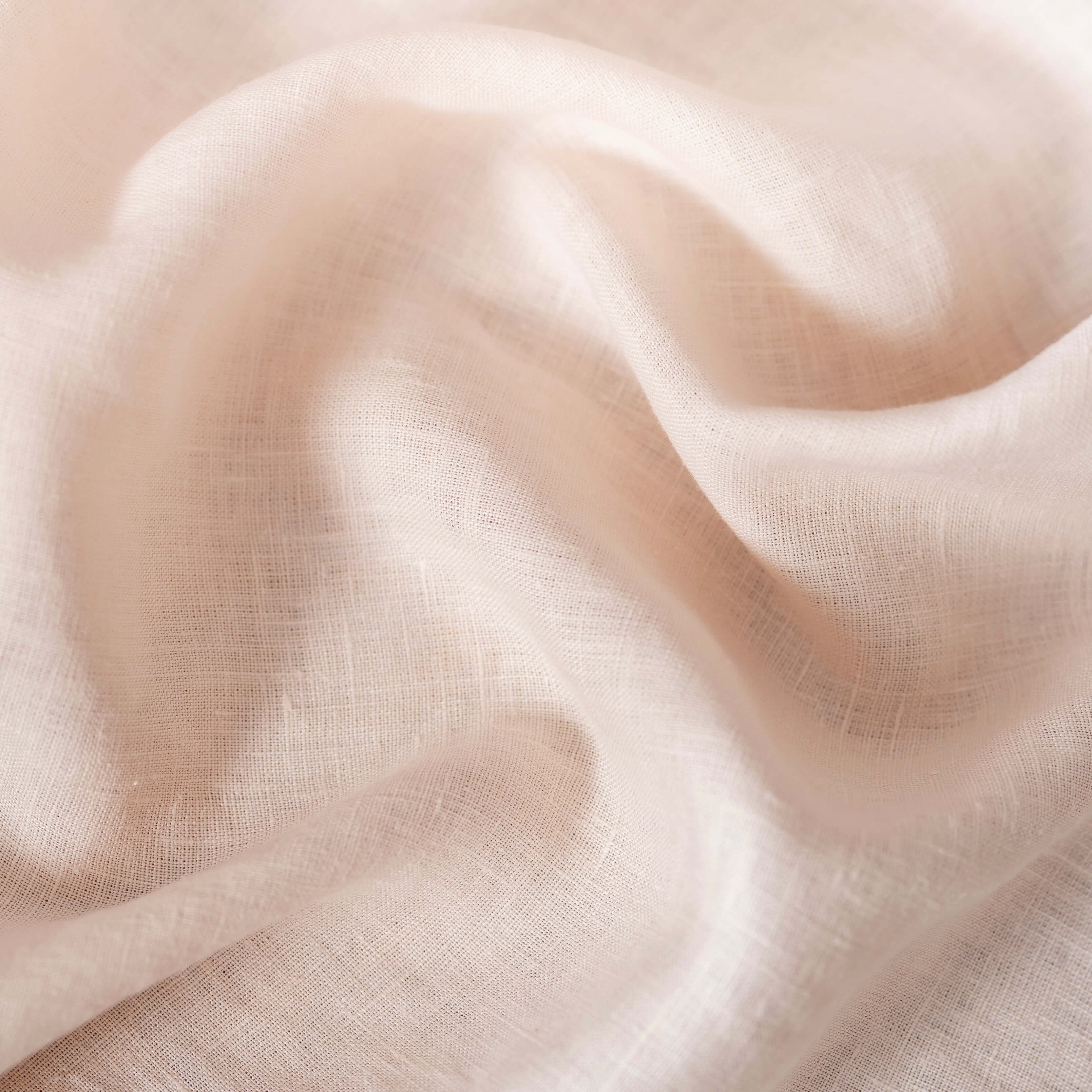 Washed Pure Light Cream Linen Fabric 205 g/m²