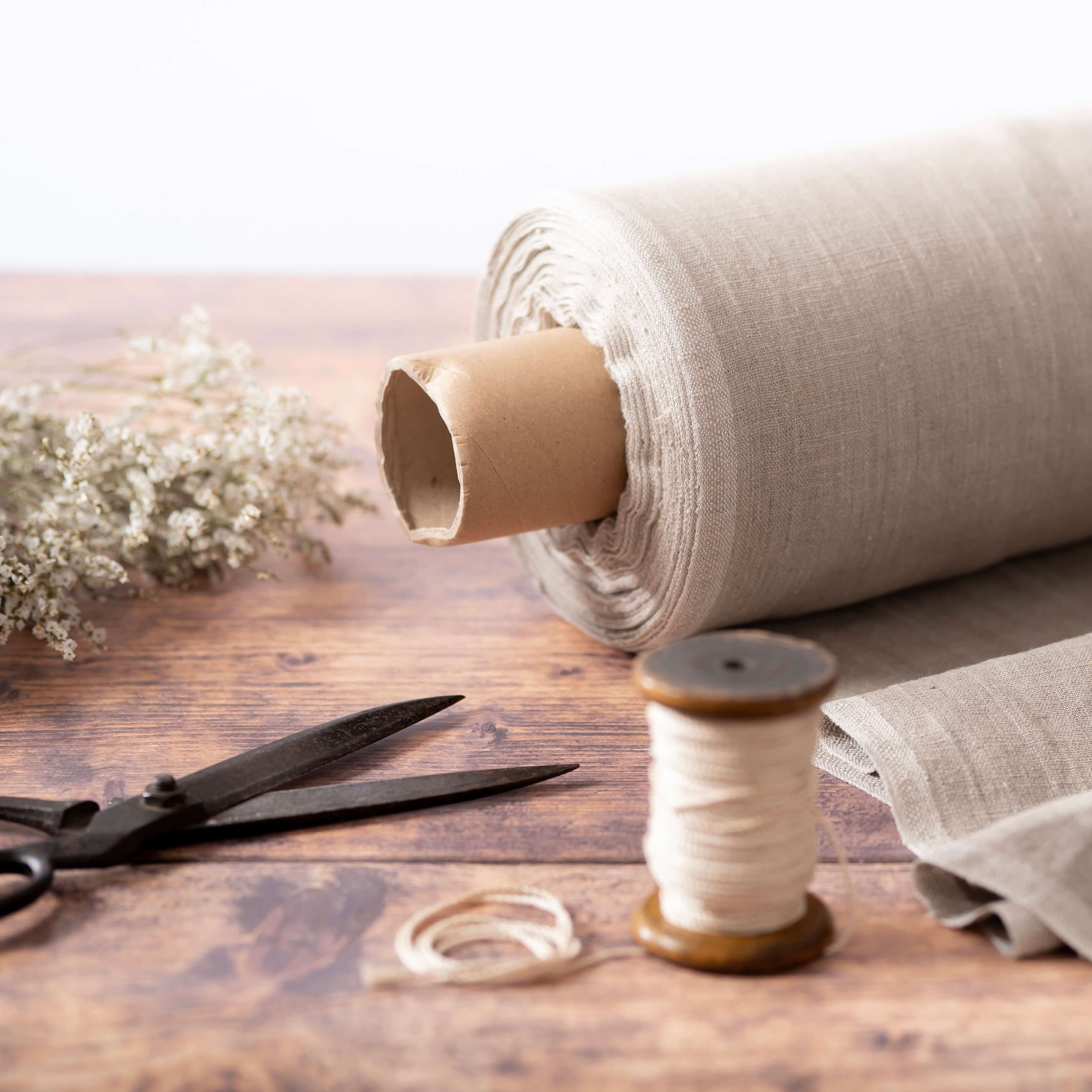Washed Pure Natural Linen Fabric 290 g/m²