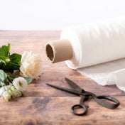 Washed Pure Off White Linen Fabric 205 g/m²