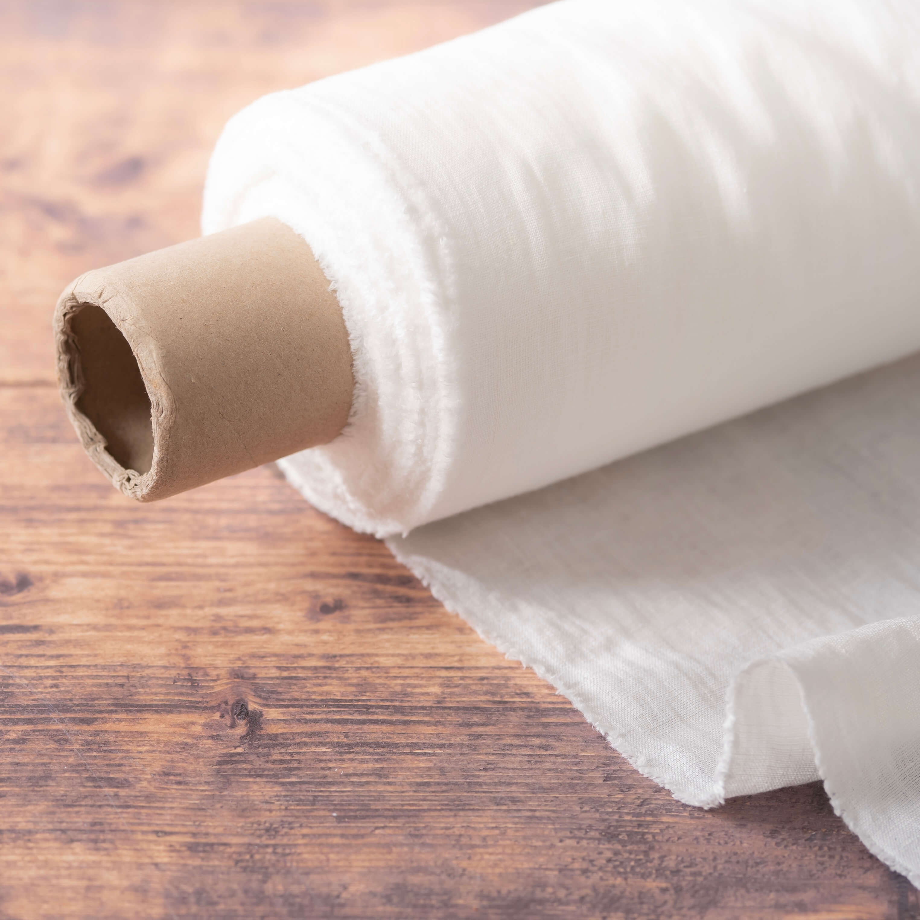 Washed Pure Off White Linen Fabric 205 g/m²
