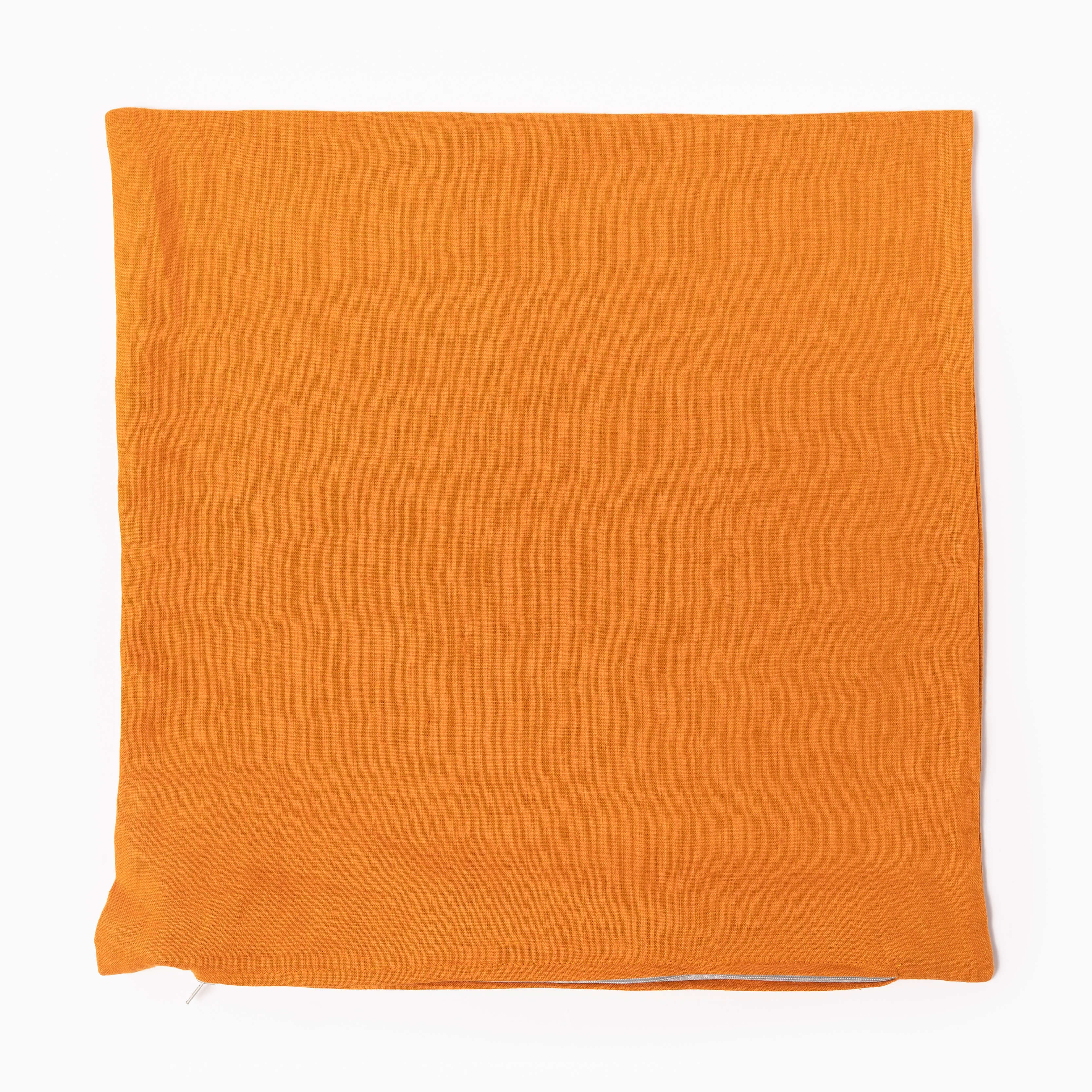 Pumpkin Orange Linen Cushion Cover