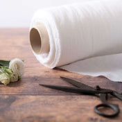 Washed Pure Bright White Linen Fabric 205 g/m²