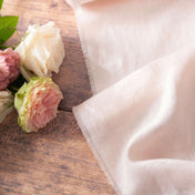 Washed Pure Pale Pink Linen Fabric 205 g/m²