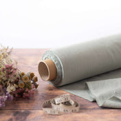 Washed Pure Dark Mint Green Linen Fabric 205 g/m²