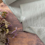 Washed Pure Dark Mint Green Linen Fabric 205 g/m²