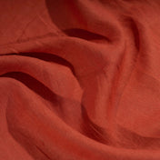 Washed Pure Brick Red Linen Fabric 205 g/m²