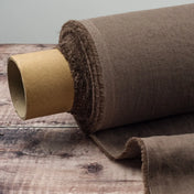 Washed Pure Cocoa Brown Linen Fabric 205 g/m²