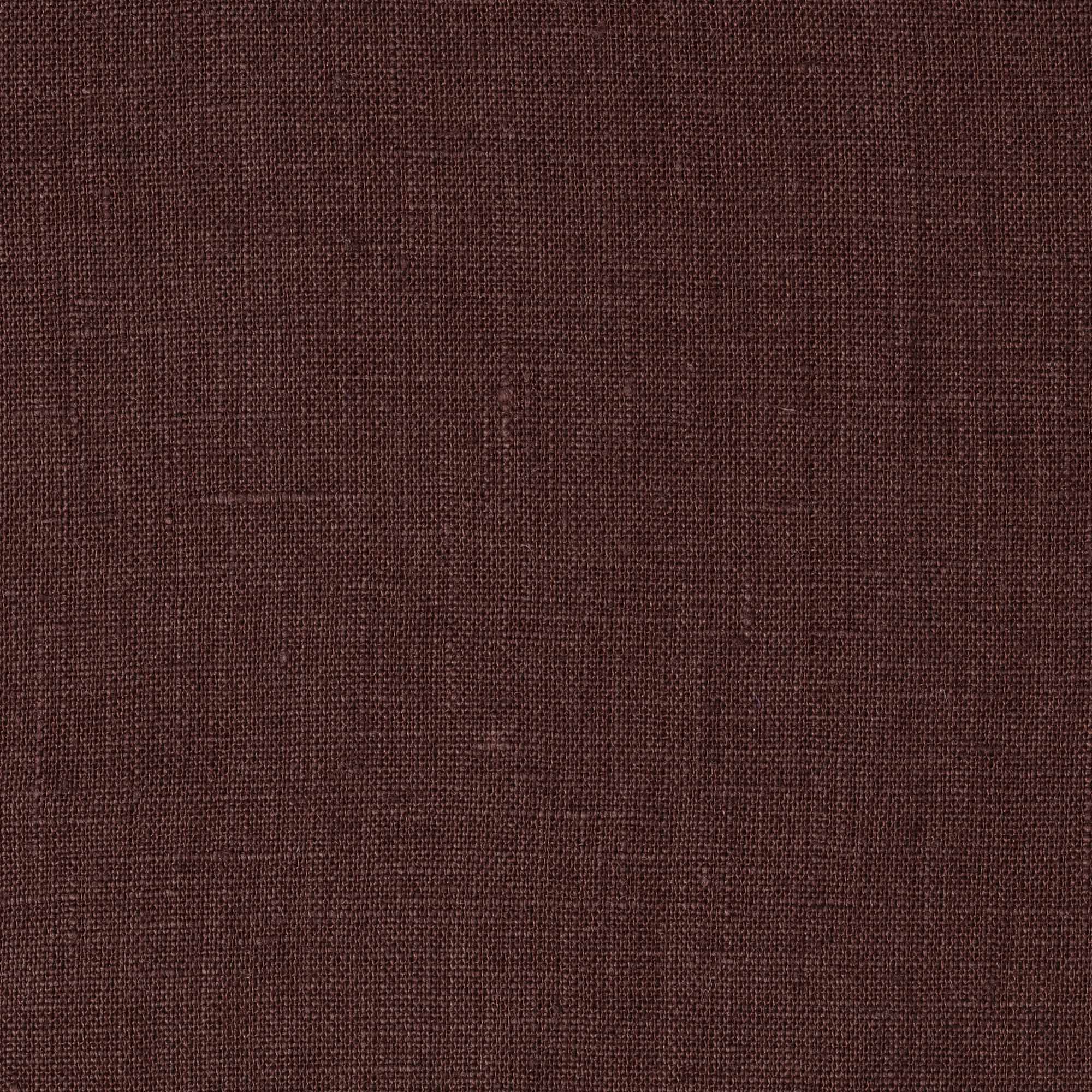 Washed Pure Dark Brown Linen Fabric 205 g/m²