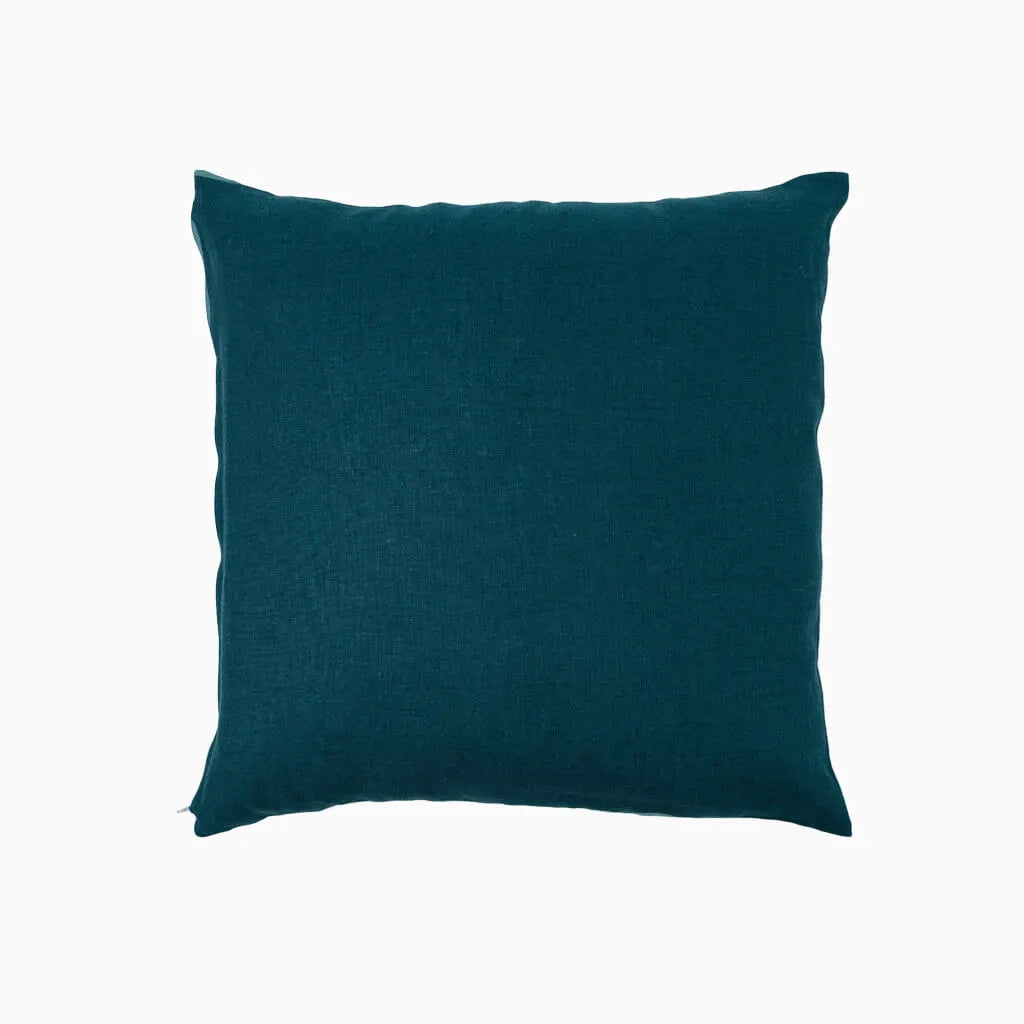 Deep Teal Linen Cushion Cover