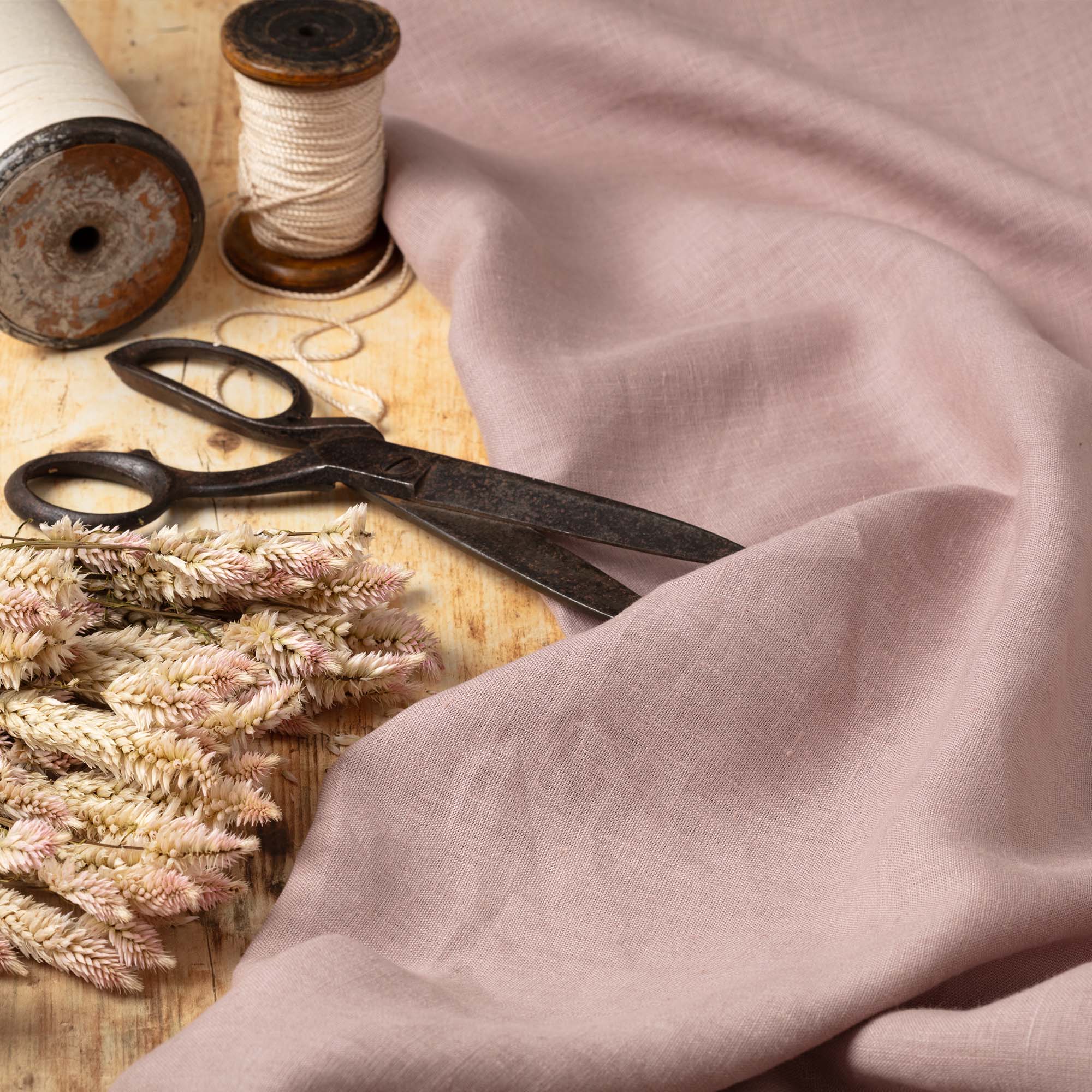 DustyLilacLinenFabricWoodenCuttingTableTwo.jpg
