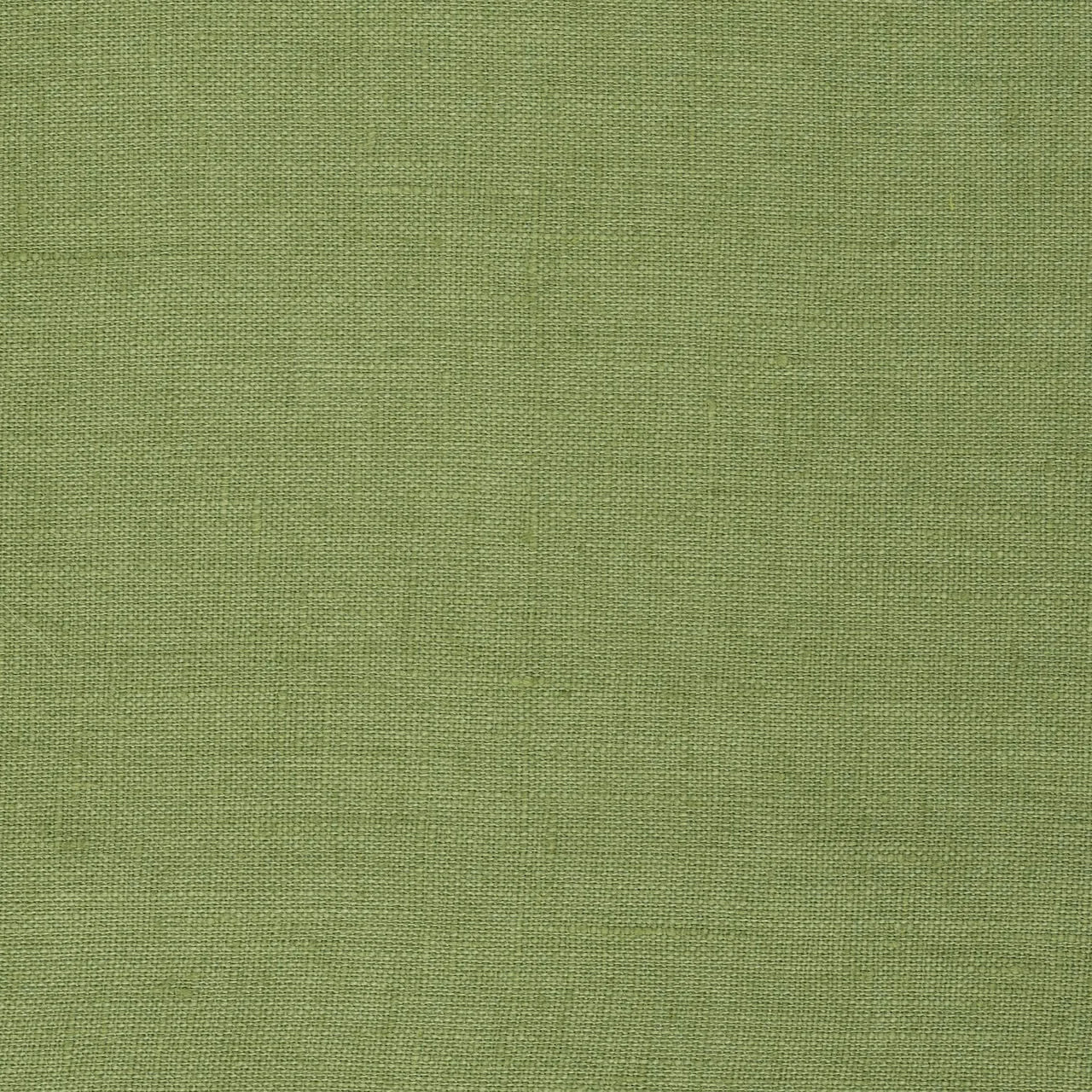 Washed Pure Fern Green Linen Fabric 205 g/m²