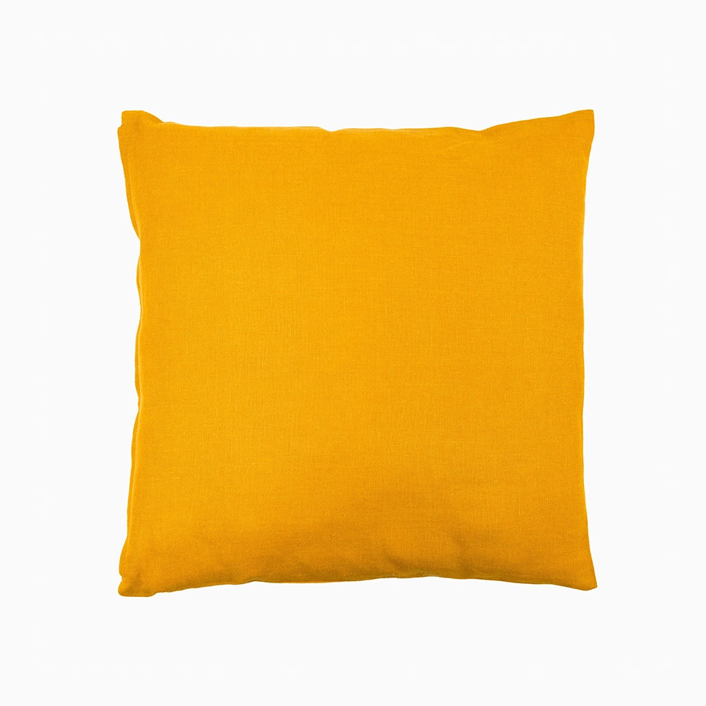 Golden Mustard Yellow Linen Cushion Cover