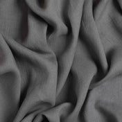 Washed Pure Grey Linen Fabric 205 g/m²
