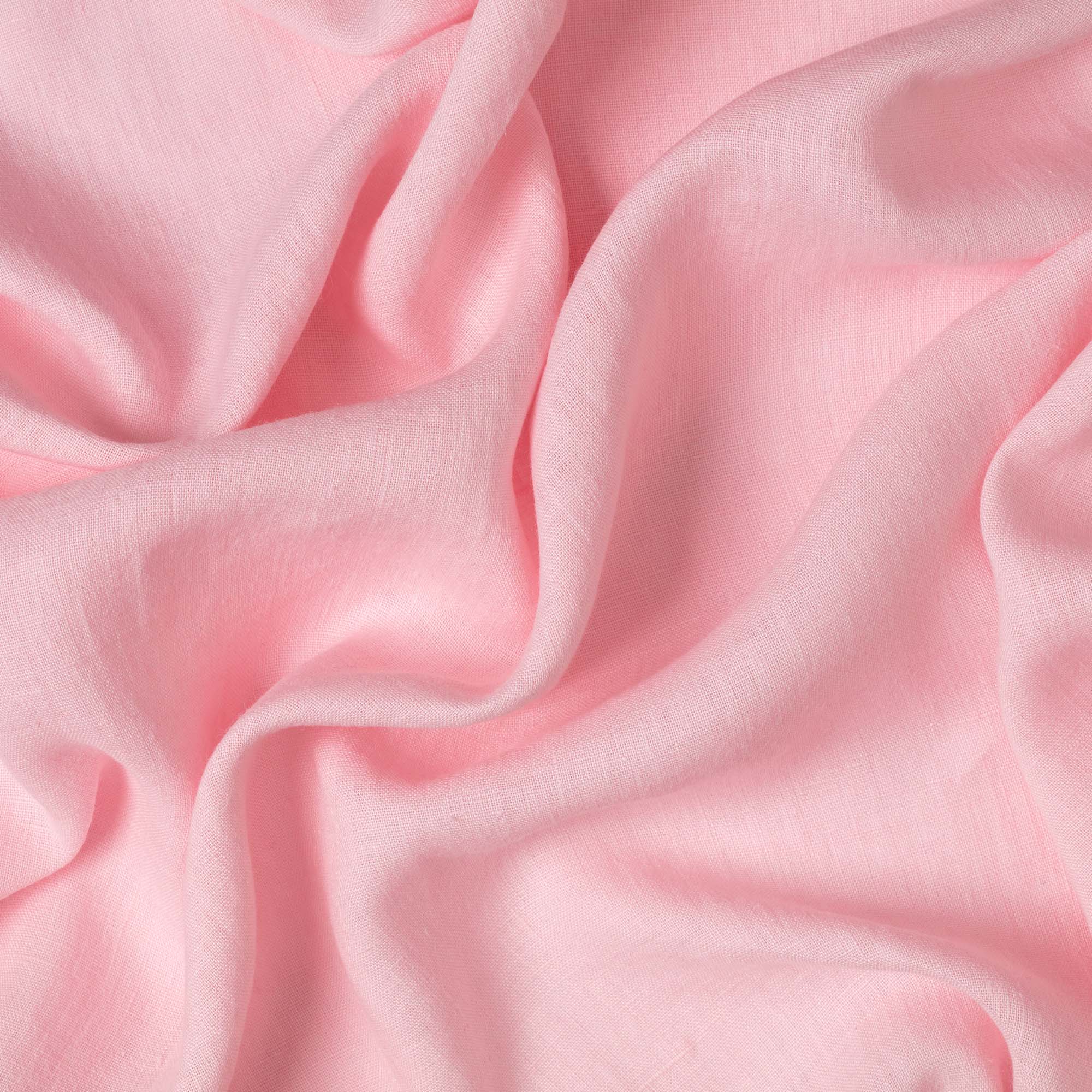 Washed Pure Light Pink Linen Fabric 205 g/m²