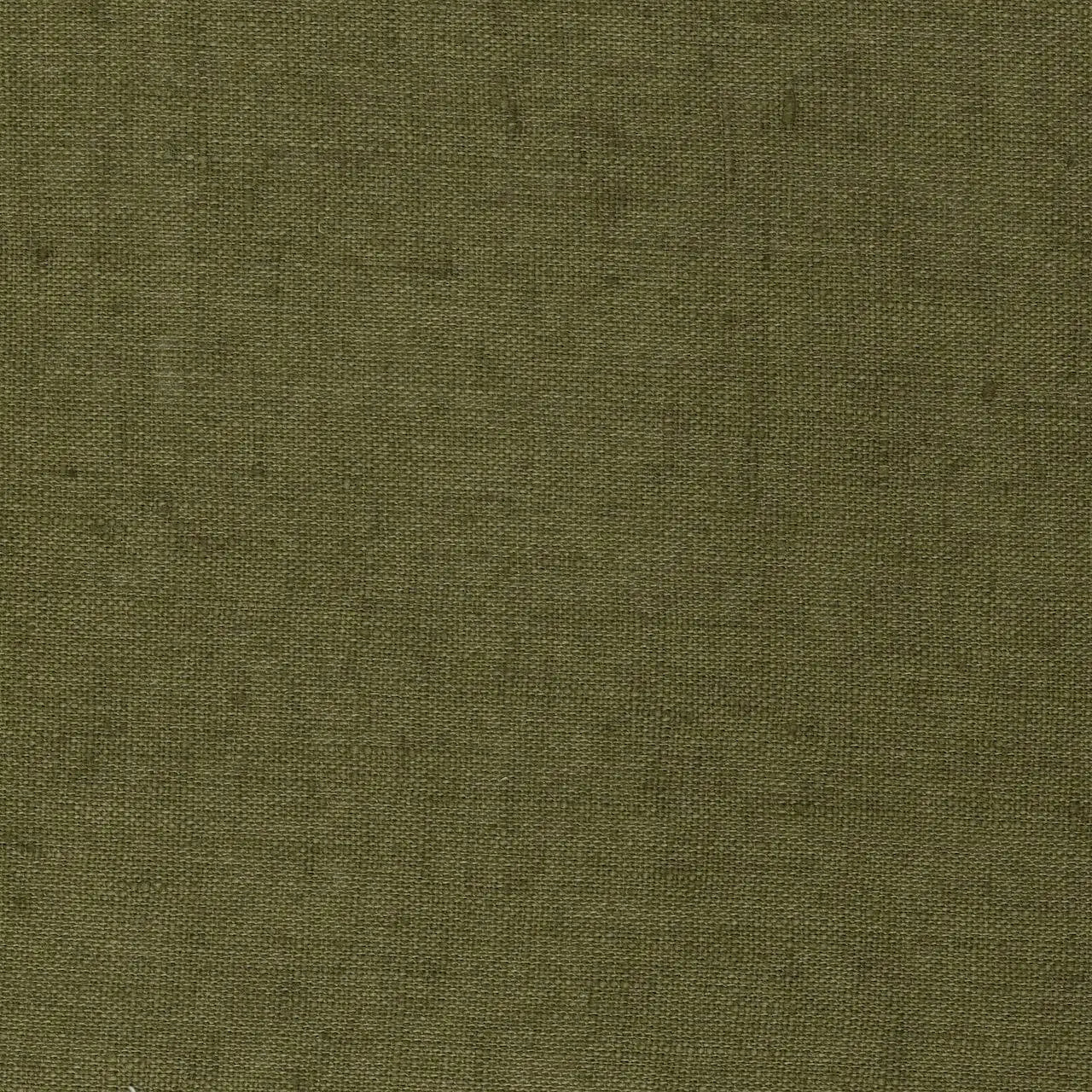 Washed Pure Olive Green Linen Fabric 205 g/m²
