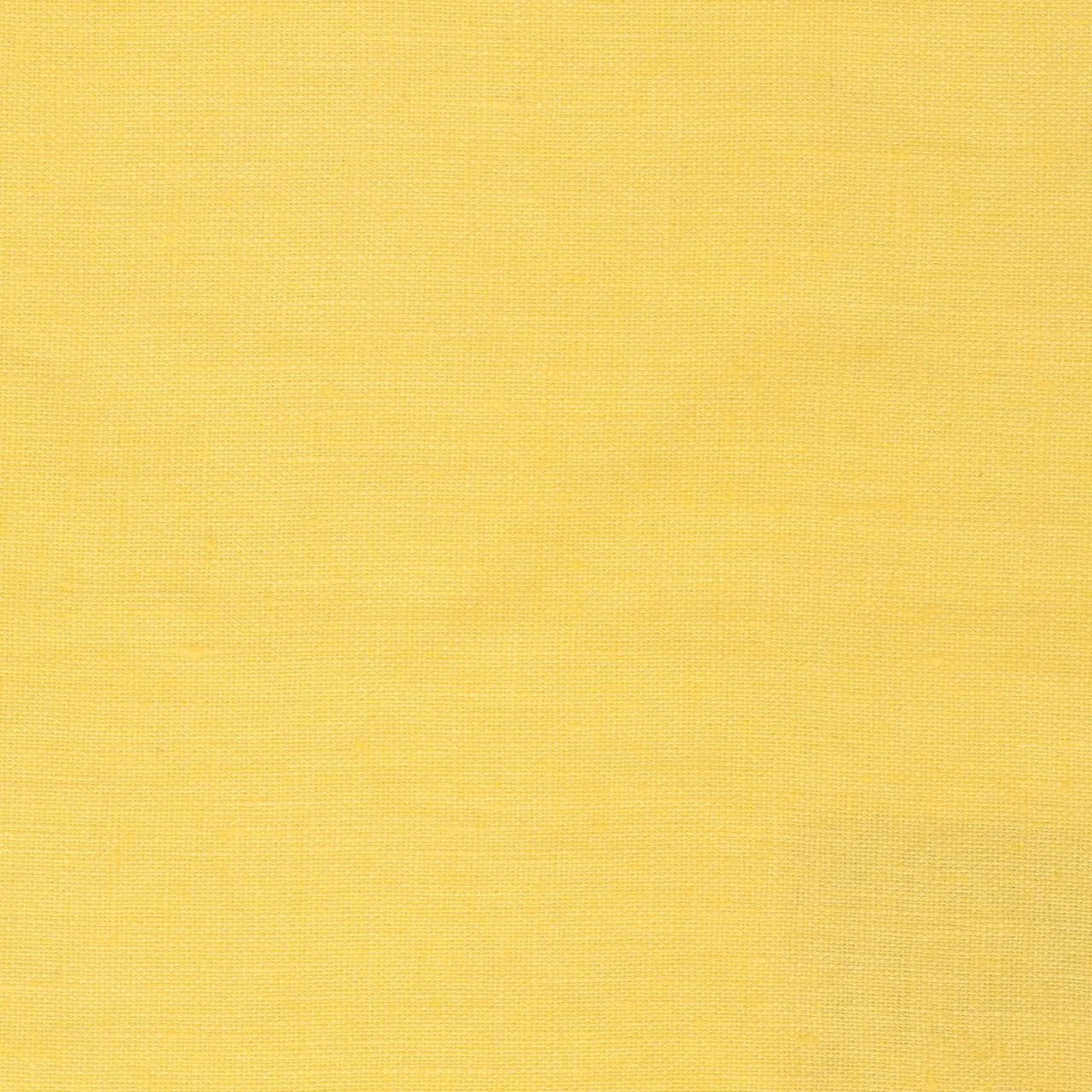 Washed Pure Pale Yellow Linen Fabric 205 g/m²