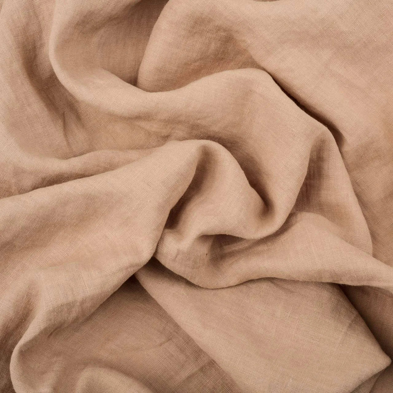 Washed Pure Pastel Pink Nude Linen Fabric 205 g/m²