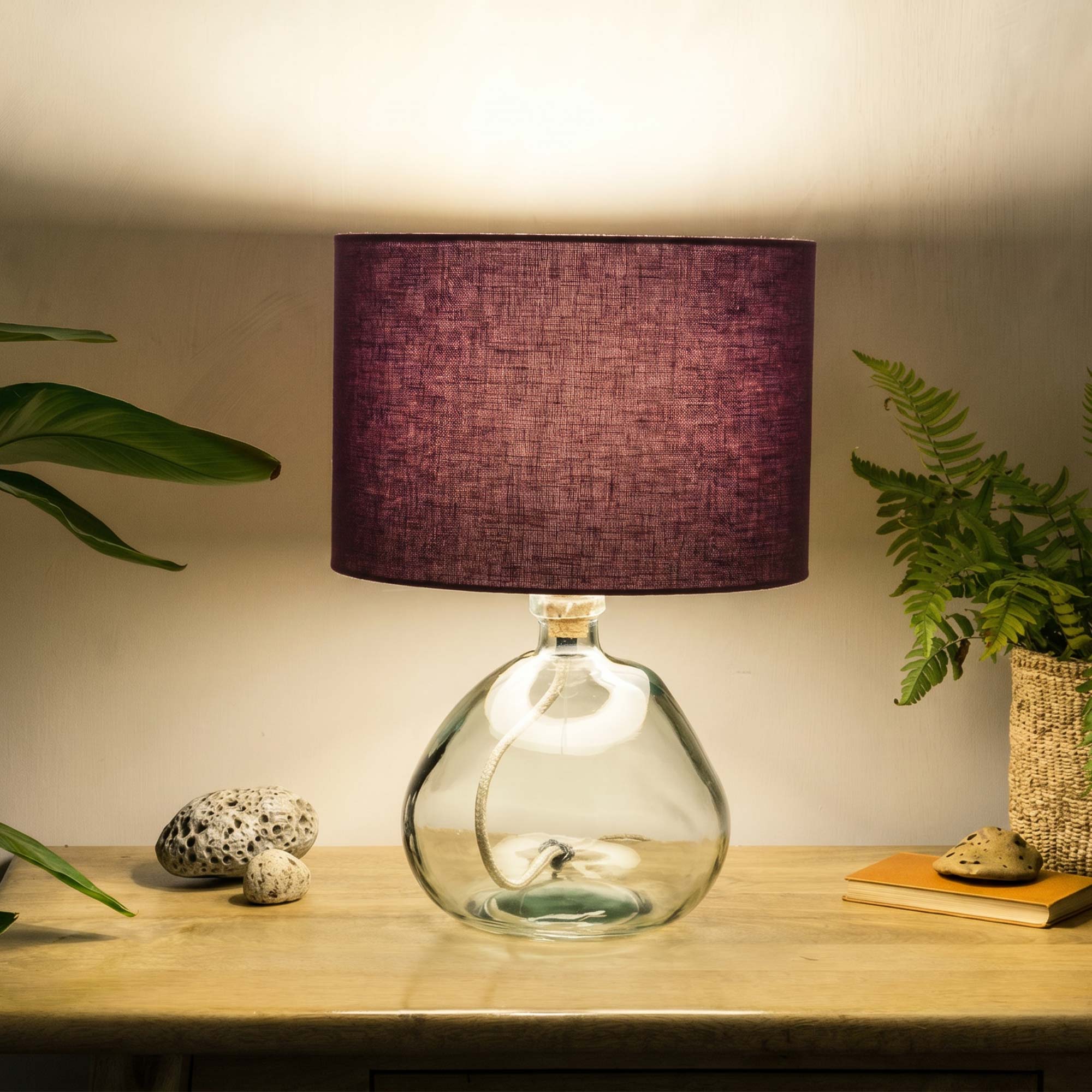 Dark Plum Linen Lampshade