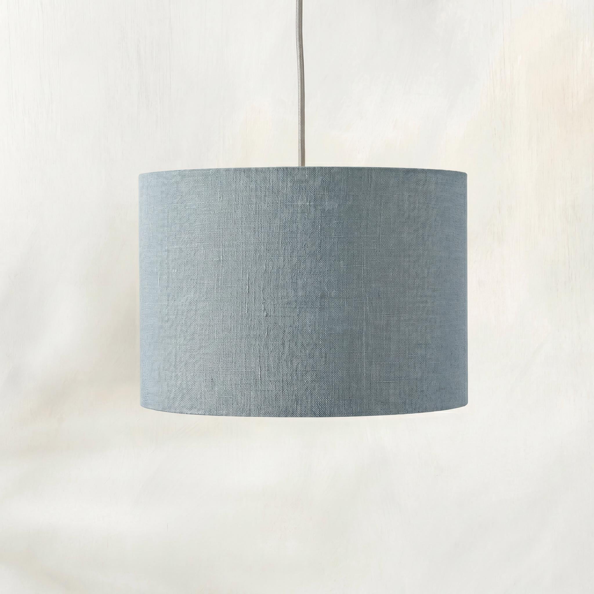 Blue Grey Linen Lampshade