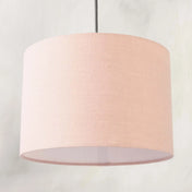 Blush pink ceiling lampshade in textured linen