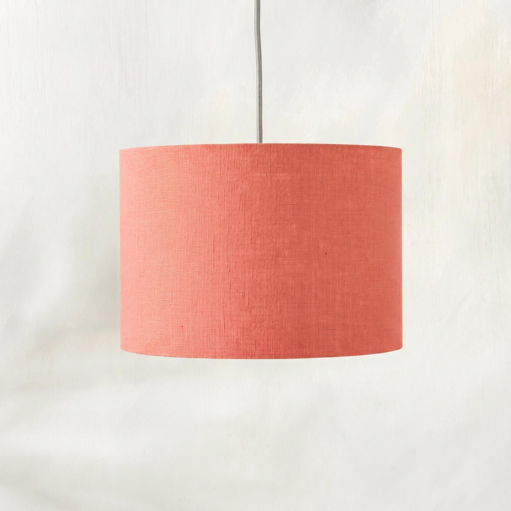 Coral Pink Linen Lampshade