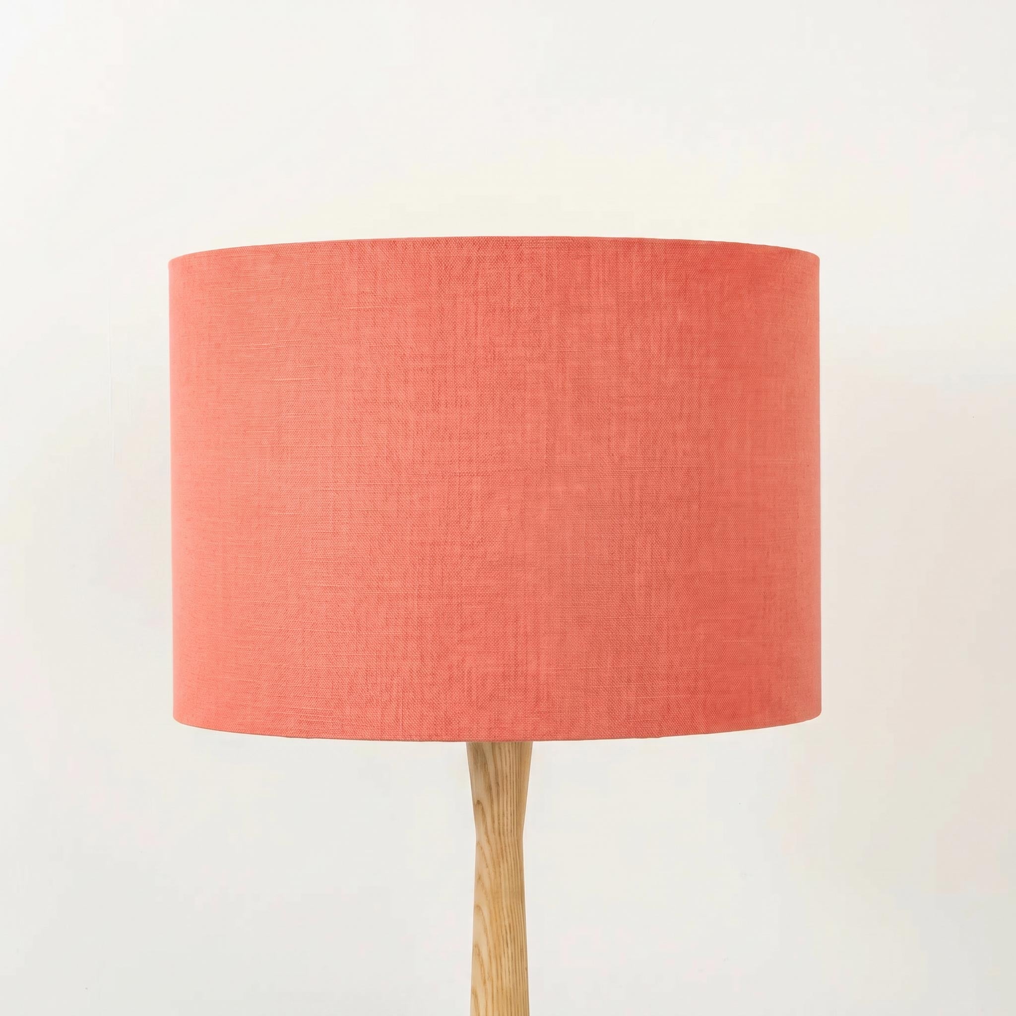 Coral Pink Linen Lampshade