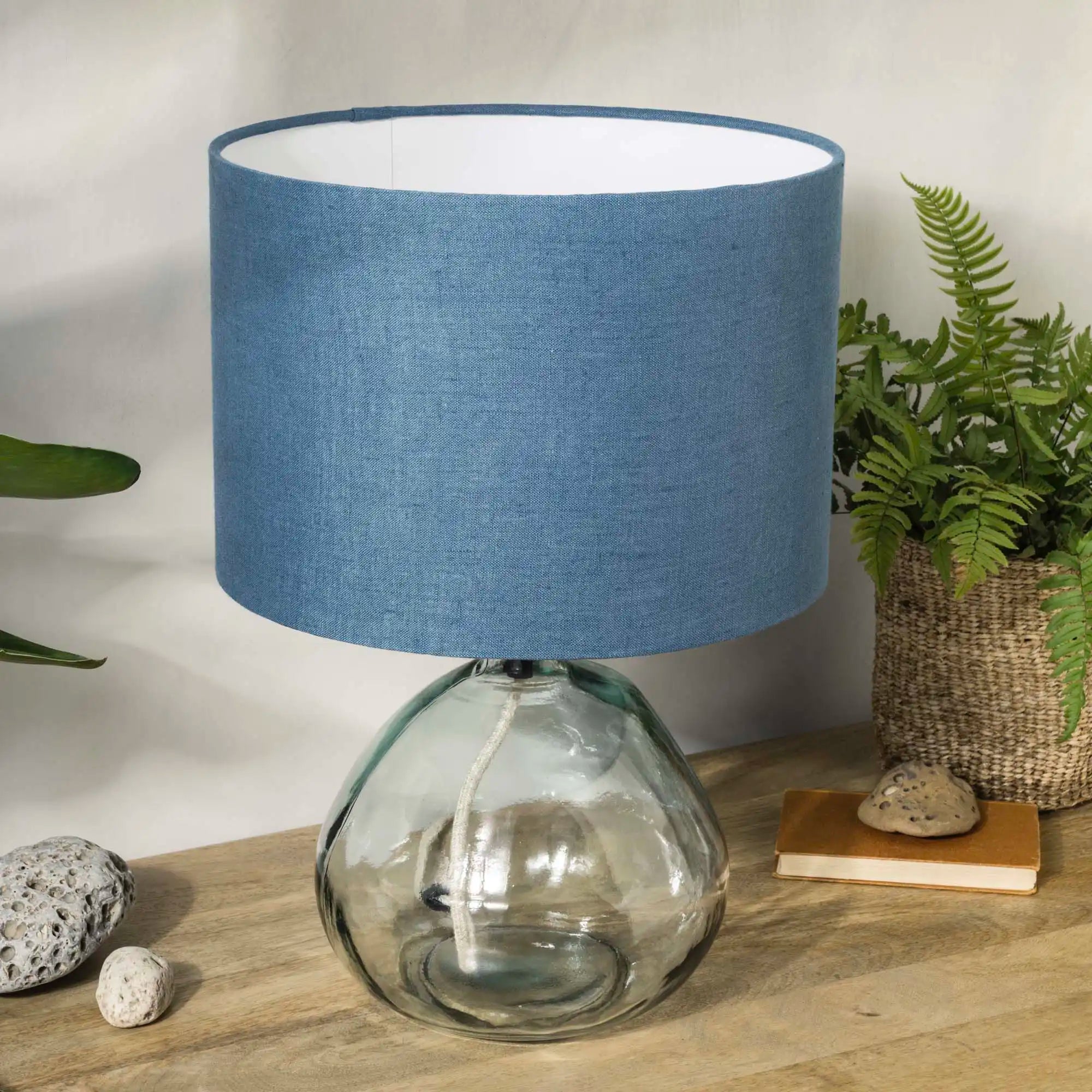 Dusty Blue Linen Lampshade