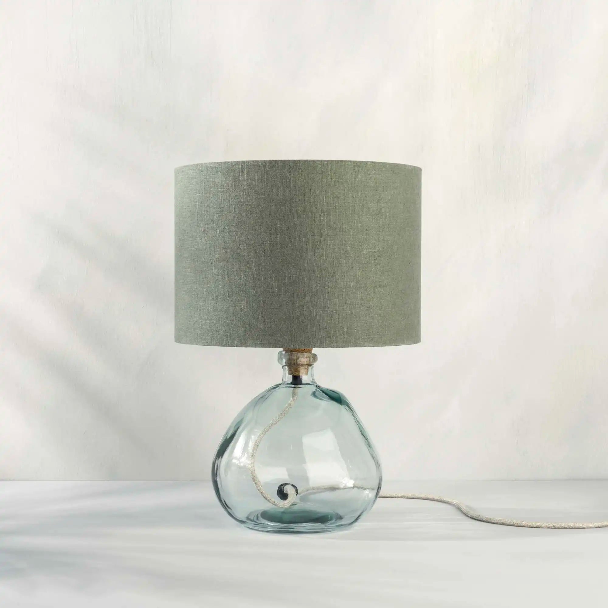 Dusty Sage Green Linen Lampshade