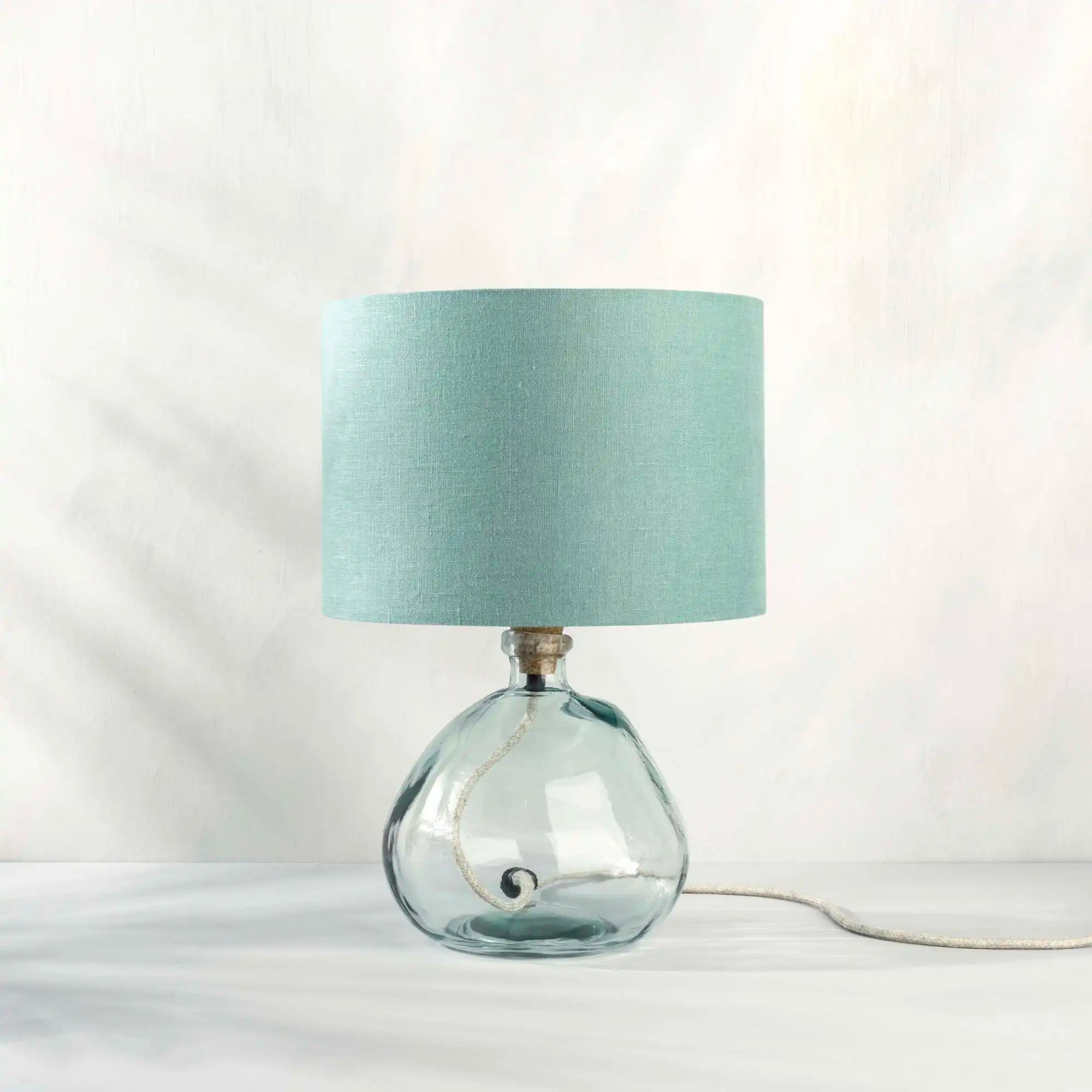 Dusty Turquoise Linen Lampshade