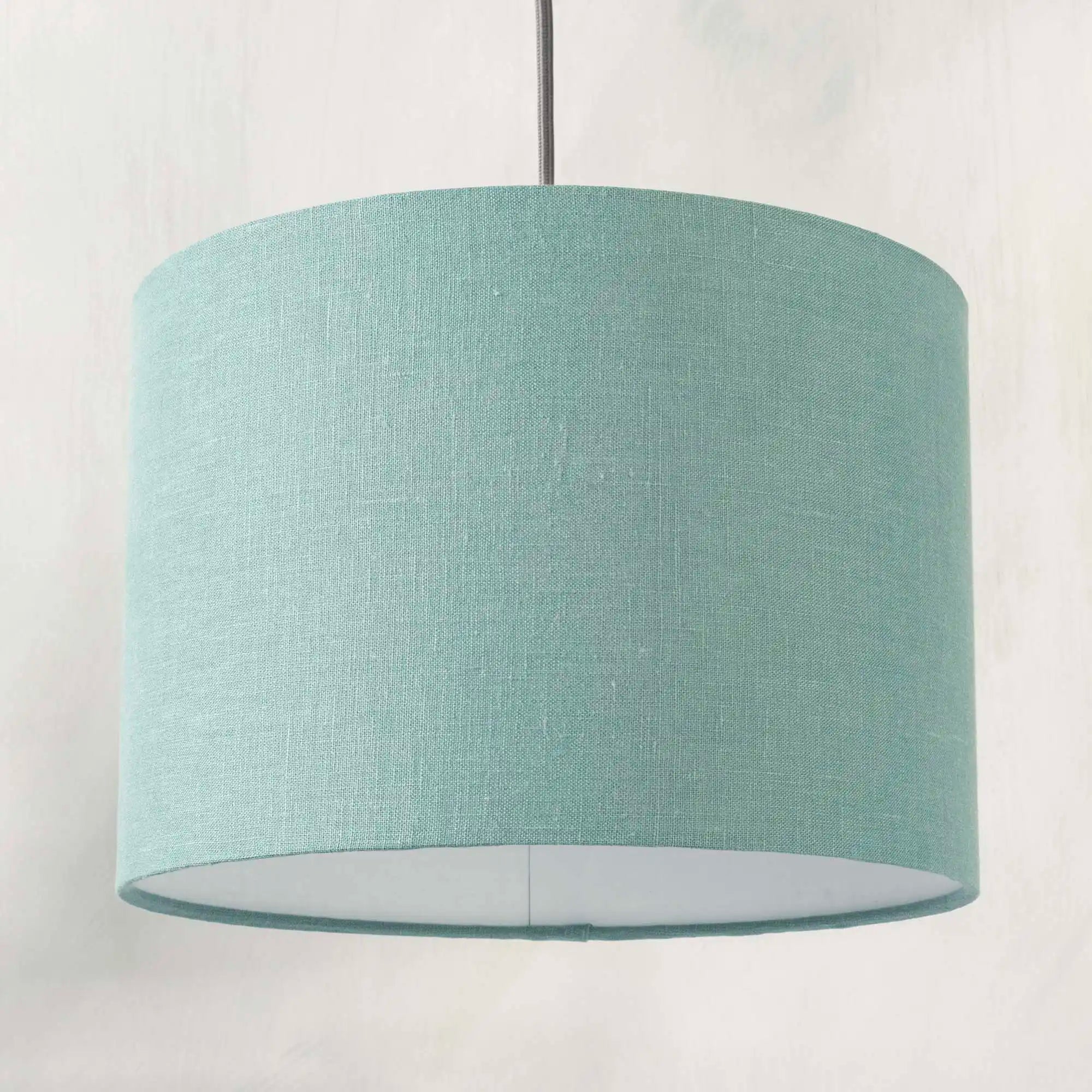 Dusty turquoise ceiling lampshade in textured linen