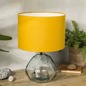 Golden Mustard Yellow Linen Lampshade