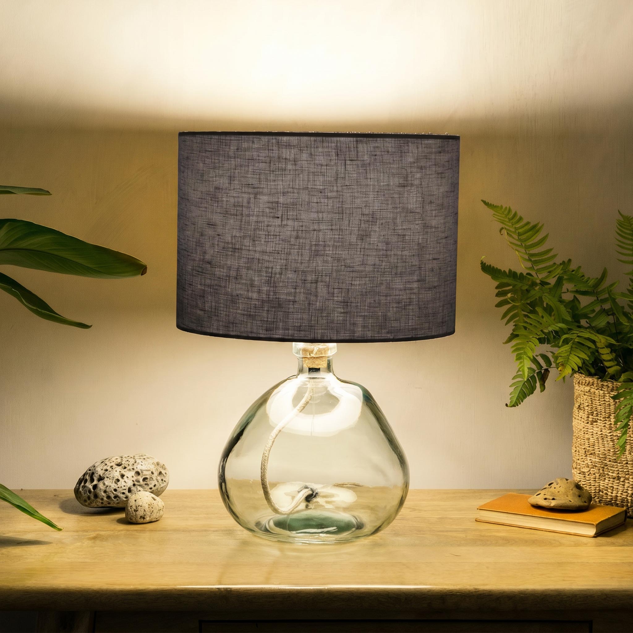 Graphite Grey Linen Lampshade